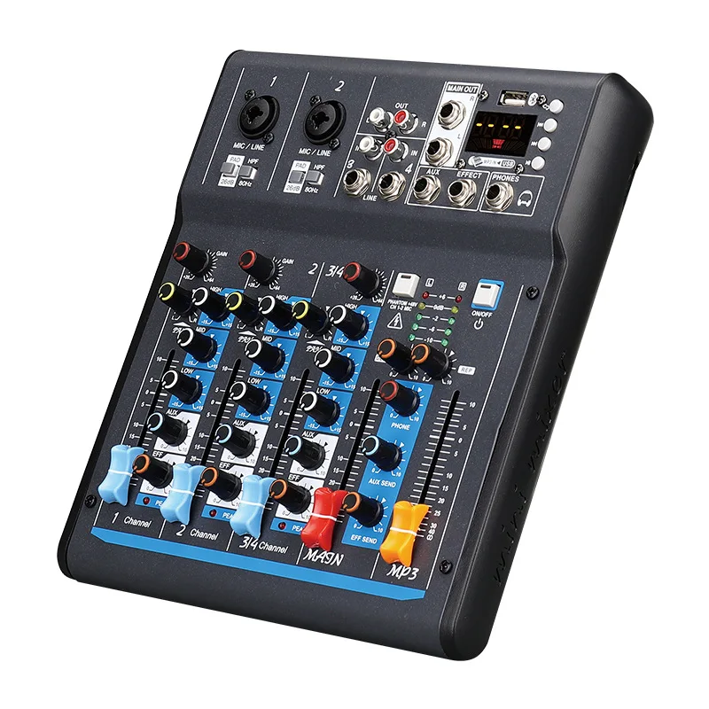 

Mini Audio Mixer 4 Channel Digital Signal Processor Stereo Powered Reverb Digital Display NX4 US Standard for Sound Karaoke PC