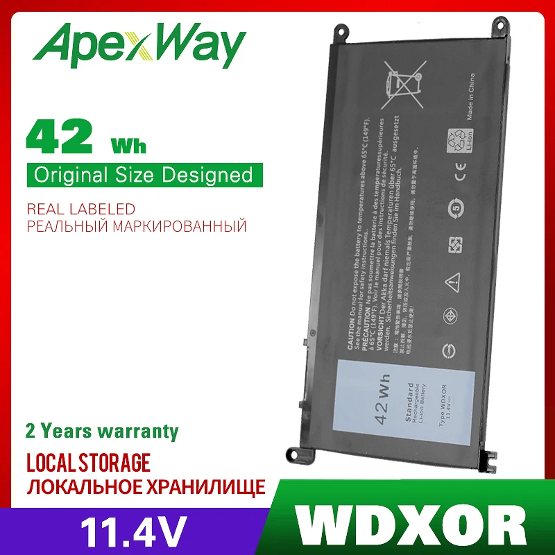 Аккумулятор для ноутбука Dell WDX0R WDXOR 3CRH3 T2JX4 Inspiron 13 11 4 14 5000 15 7460 Latitude 7000 VOSTRO 3189 5468 42WH 5568
