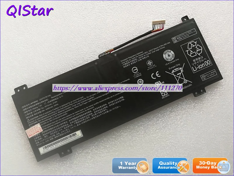 QISTAR 7,6 V 4870mAh подлинный AP16K4J Аккумулятор для ноутбука Acer хромбук Spin 11 серии R751TN-C0Q R751TN-C7E4 R751T-C9P6