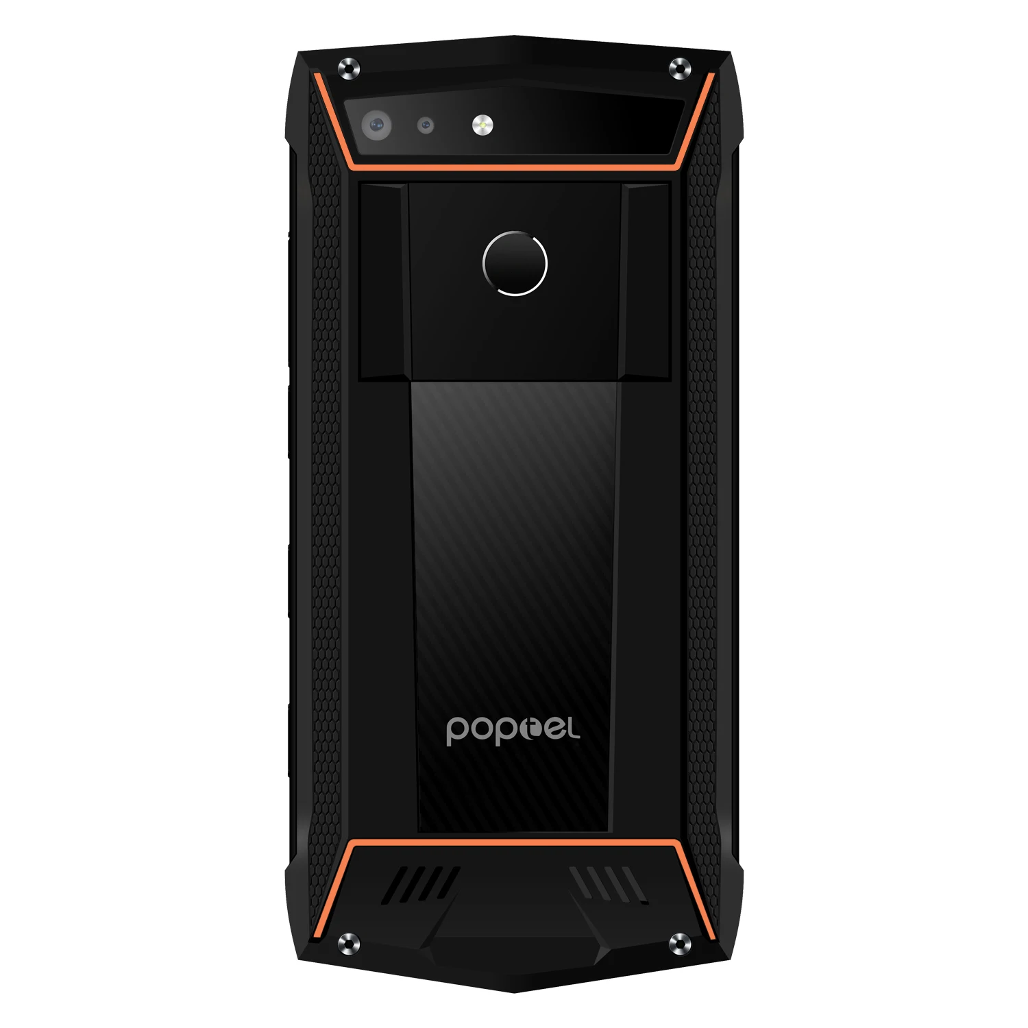 2020 New Version Poptel P60 Rugged Smartphone with PTT 6+128G RAM Wireless Charging FaceID 5000mah Battery NFC 16MP Dual Camera