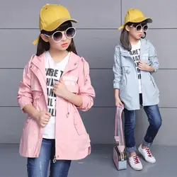 2019 Новый стильный детский плащ в Корейском стиле осенняя одежда для девочек приталенный детский плащ с надписью для больших мальчиков