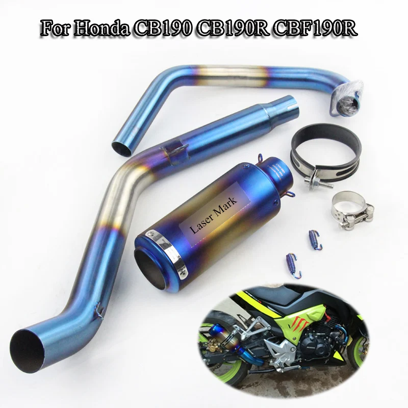 Для CB190 CB190R CBF190R мотоцикл Выхлопная Модифицированная выхлопная труба из нержавеющей стали 51 мм передняя Соединительная труба и выхлопная труба