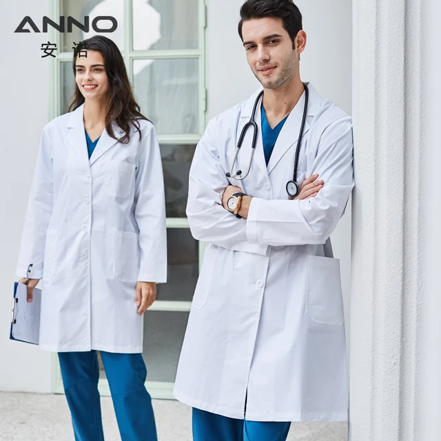 ANNO-uniformes de laboratorio de manga larga para hombre y mujer, ropa de  trabajo elástica de licra, abrigo blanco para farmacia, química, bata  blanca para médico - AliExpress Novedad y uso especial