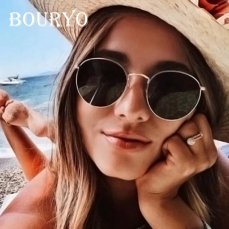 Buryo классические ретро круглые солнцезащитные очки для женщин 2019 брендовая
