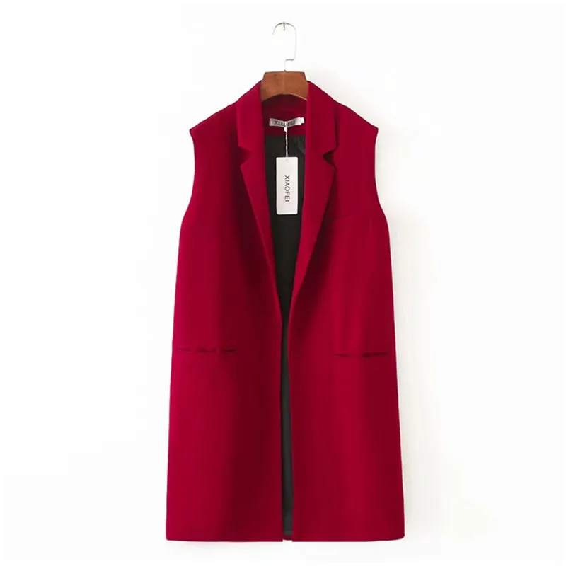 

2020 Fashion Plus Size Spring Autumn Vest Jacket Women Sleeveless Cardigan Blazers Casual Tops Outerwear Female Loose Women Vest