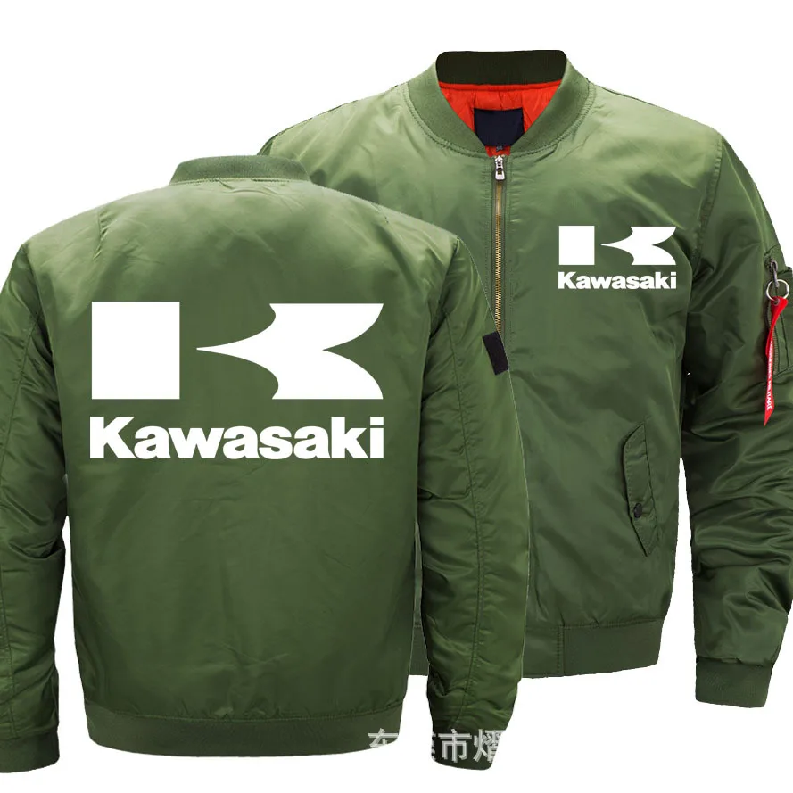 KAWASAKI Ma1 куртка-бомбер Kanye West Tour Pilot Верхняя одежда Мужская армейская зеленая японская куртка-летная куртка военно-воздушные силы - Цвет: thin model