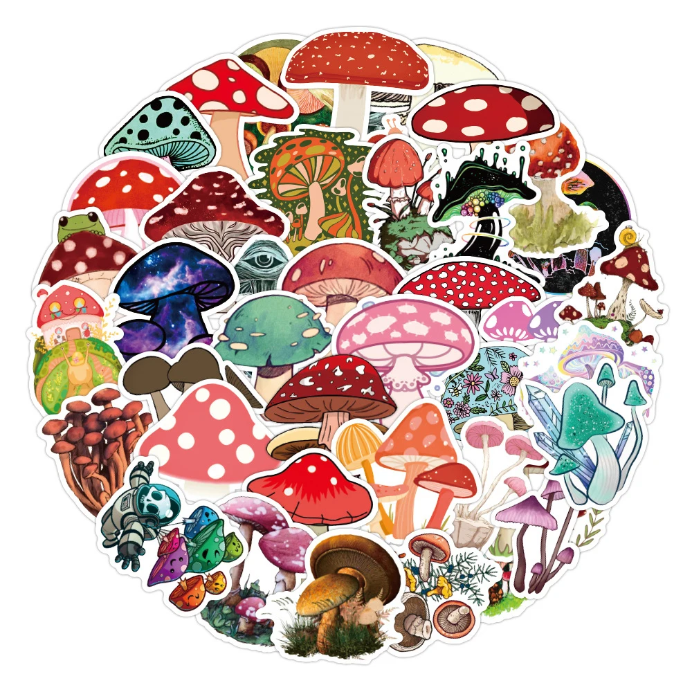 Details about   Decorative Paintings Graffiti Mushroom Stickers Cartoon Label Paper Sticker