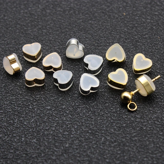 100pcs/lot Clear Soft Silicone Rubber Earring Backs Safety Bullet Stopper  Rubber Jewelry Accessories DIY Parts Ear Plugging - AliExpress