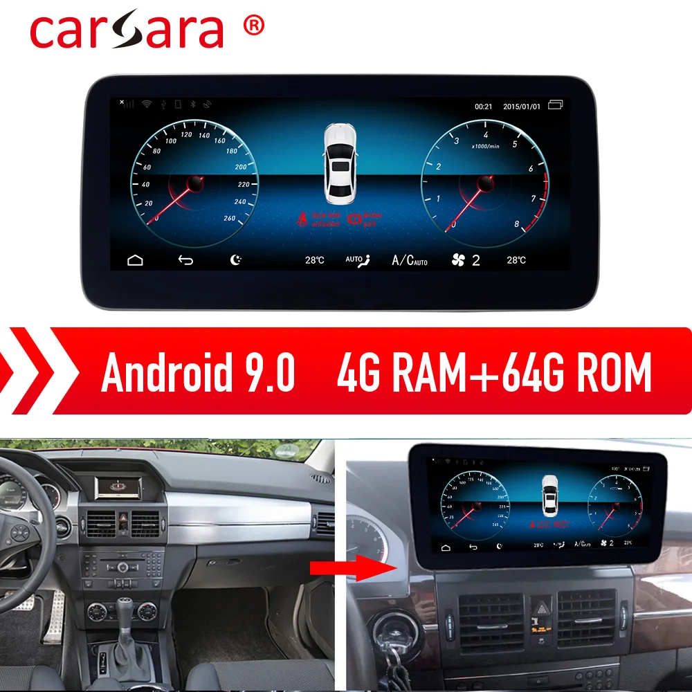Mercedes GLK Class 08-15 200 250 Android 9,0 навигационный планшетный блок Радио сенсорный экран поддержка 4G wifi