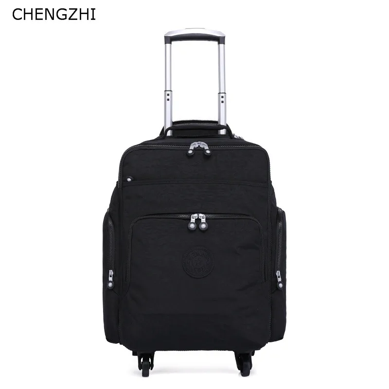 CHENGZHI 16 дюймов нейлоновая сумка для багажа на колесиках, сумка для путешествий с колесами, сумка для чемодана на колесиках