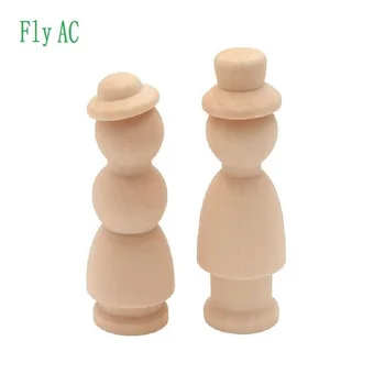 

12 pcs/set Blank Natural Wood People Peg Dolls Unpainted Figures Wedding Cake Family Christmas Gift DIY toy