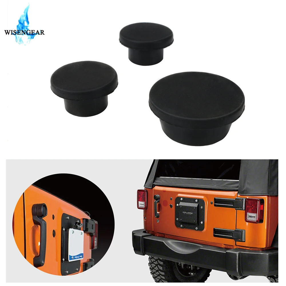 

Removable Tailgate Rubber Plug For Jeep JK Wrangler 2007-2018 Waterproof Rustproof Anti Blockage Rear Door Spare Tire Hole Stamp