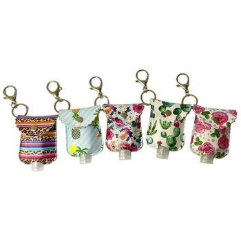 

1Set 30ml Refillable Bottles Travel Hand Sanitizer Bottles Cosmetic Container with Keychain Holder with Bottle Cover