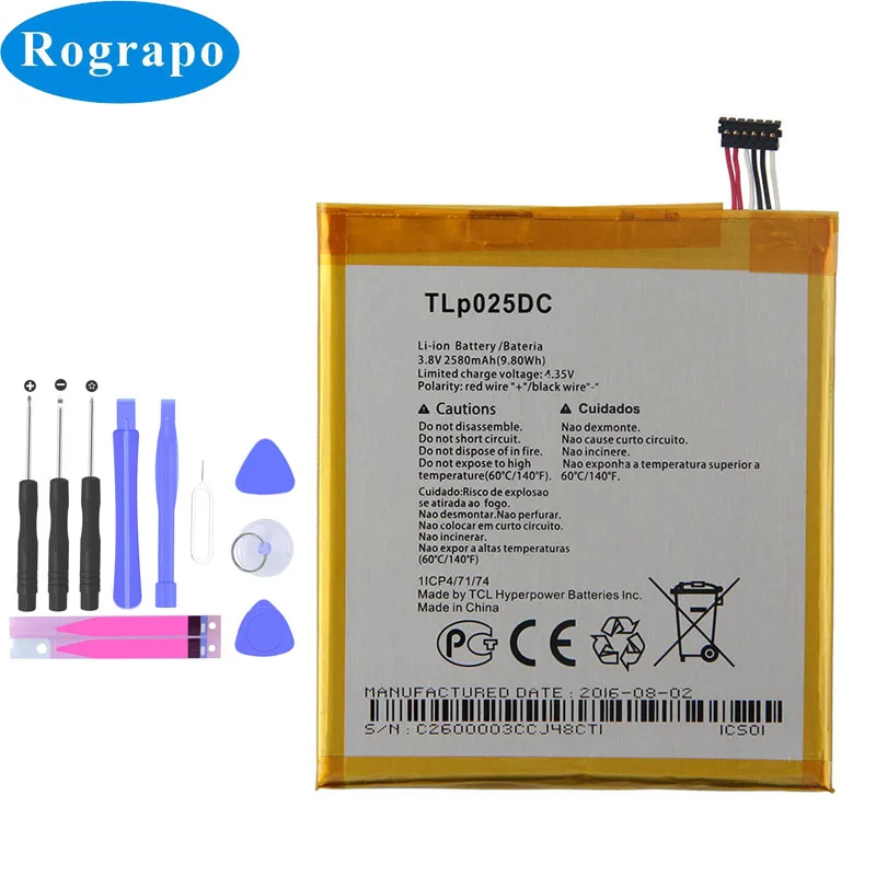 Аккумулятор TLp025DC 2580 мАч для Alcatel Pixi 4 6 0 OT 9001A 9001X 9001D 8050D | Мобильные телефоны и