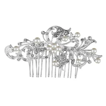 Linglewei New Hair Accessories Bridal Hair Comb Butterfly Pearl Rhinestone insert comb fashion alloy headdress Headwear Linglewei New Hair Accessories Bridal Hair Comb Butterfly Pearl Rhinestone insert comb fashion alloy headdress Headwear