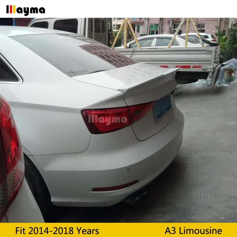 V Стиль Стекловолокно Задний спойлер на багажник для Audi A3 8 лимузин Sline S3 2014 2018 год