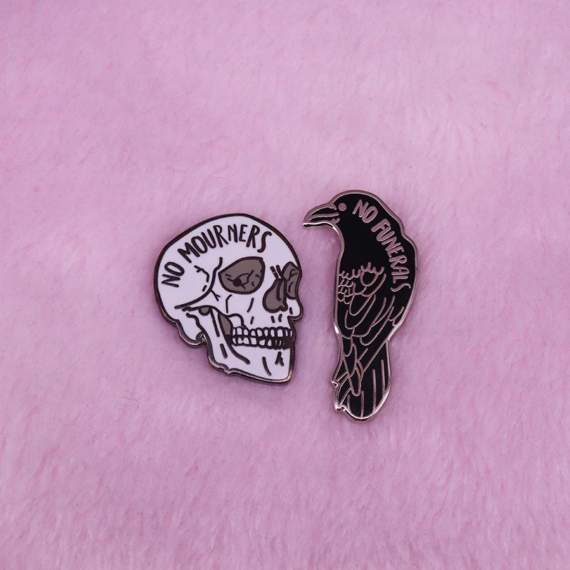 No Mourners No Funerals Enamel Pin Set Six Of Crows Inspired Goth Literature Bookworm Decor Brooches Aliexpress