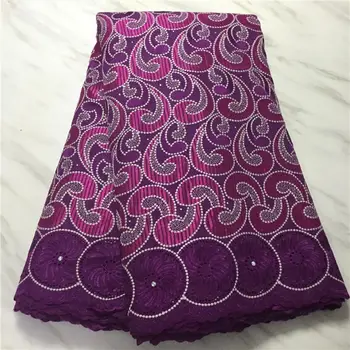 

5 yard Swiss lace fabric 2020 latest heavy beaded embroidery African cotton fabrics Swiss voile lace popular Dubai style PL05303