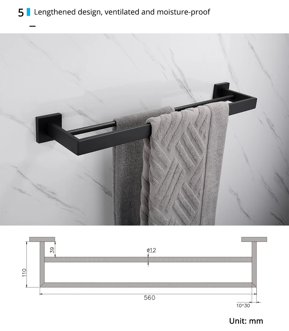 Hc92ac1d604754d87a81b660304a9885b2 Matt Black Bathroom Hardware Set Kit Accessories Wall Shelf Towel Bar Rack Rail Robe Hanger Toilet Brush Roll Paper Holder Dish
