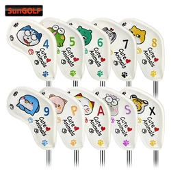 Cute Animal Design Golf Iron Head Covers Iron Headovers with Long Neck Iron Head Covers 4-9 ASPX 10pcs White