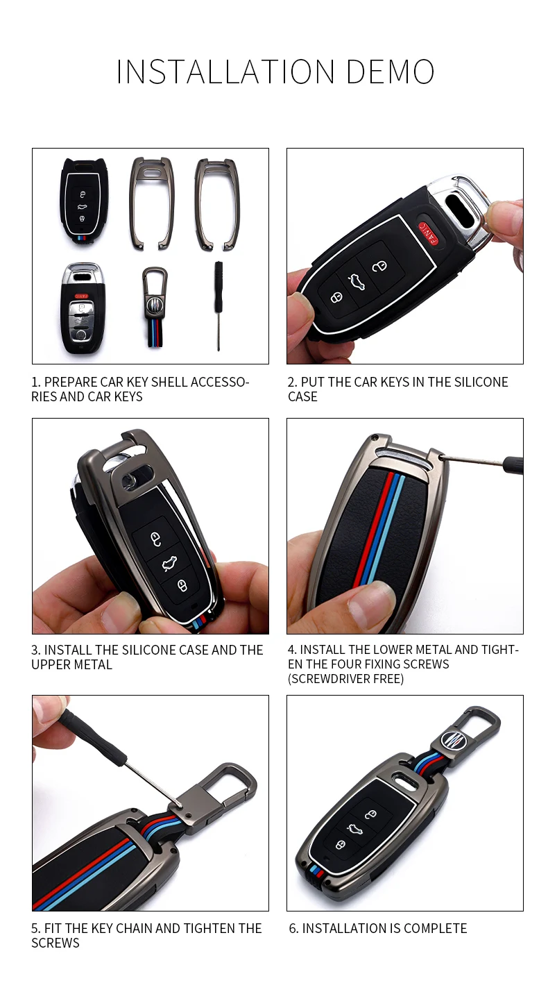 Custodia/cover per Chiave/telecomando Per Audi A1 A3 A4 A5 A6 A7 A8 Quattro Q3 Q5 Q7 2009 2010 2011 2012 2013 2014 2015 24 Custodia/cover per Chiave/telecomando Per Audi A1 A3 A4 A5 A6 A7 A8 Quattro Q3 Q5 Q7 2009 2010 2011 2012 2013 2014 2015 -