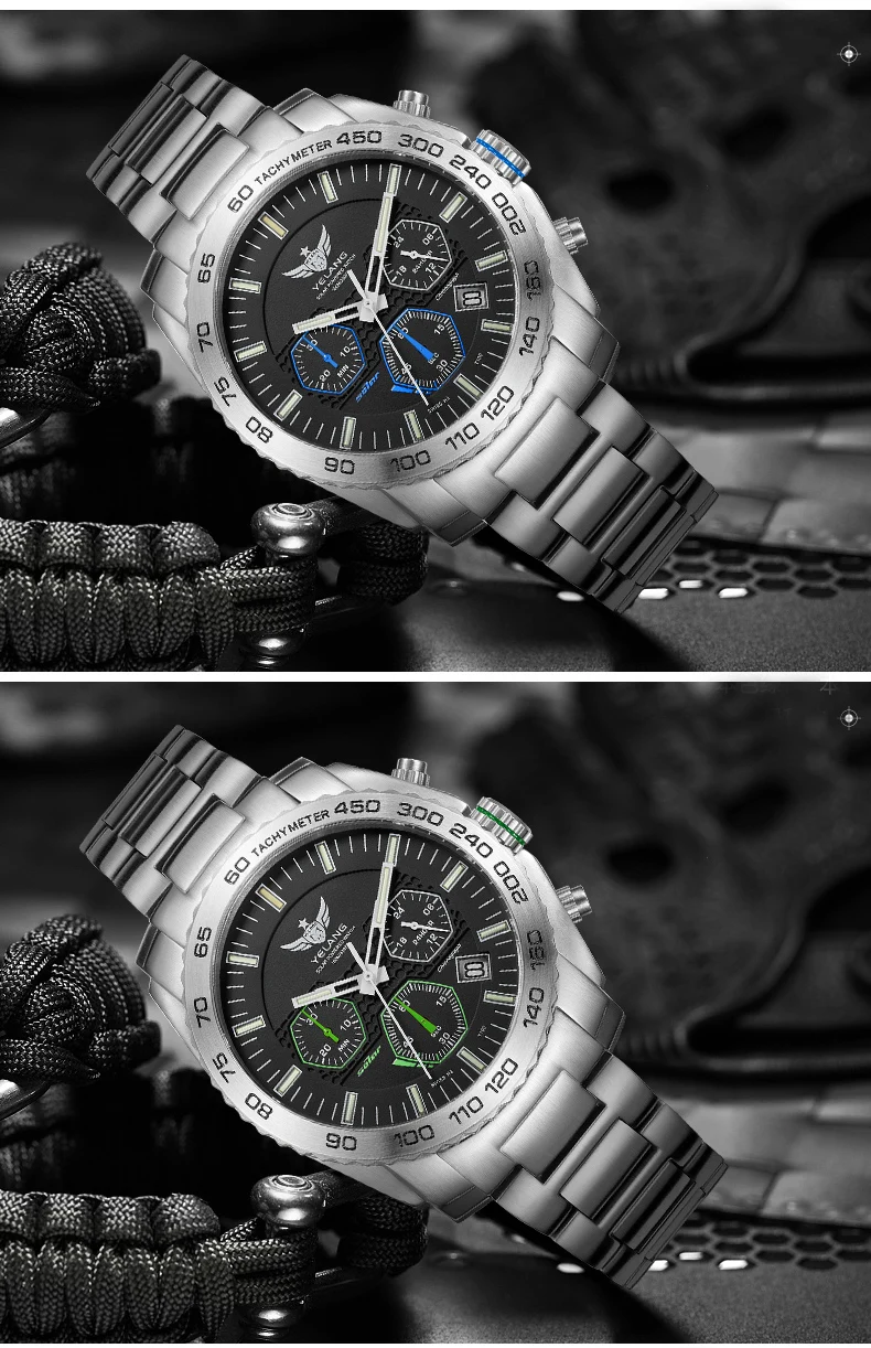 Мужские тритиевые часы, Yelang мужские эко-драйв мужские военные наручные часы T100 светящиеся водонепроницаемые наручные часы с хронографом reloj hombre