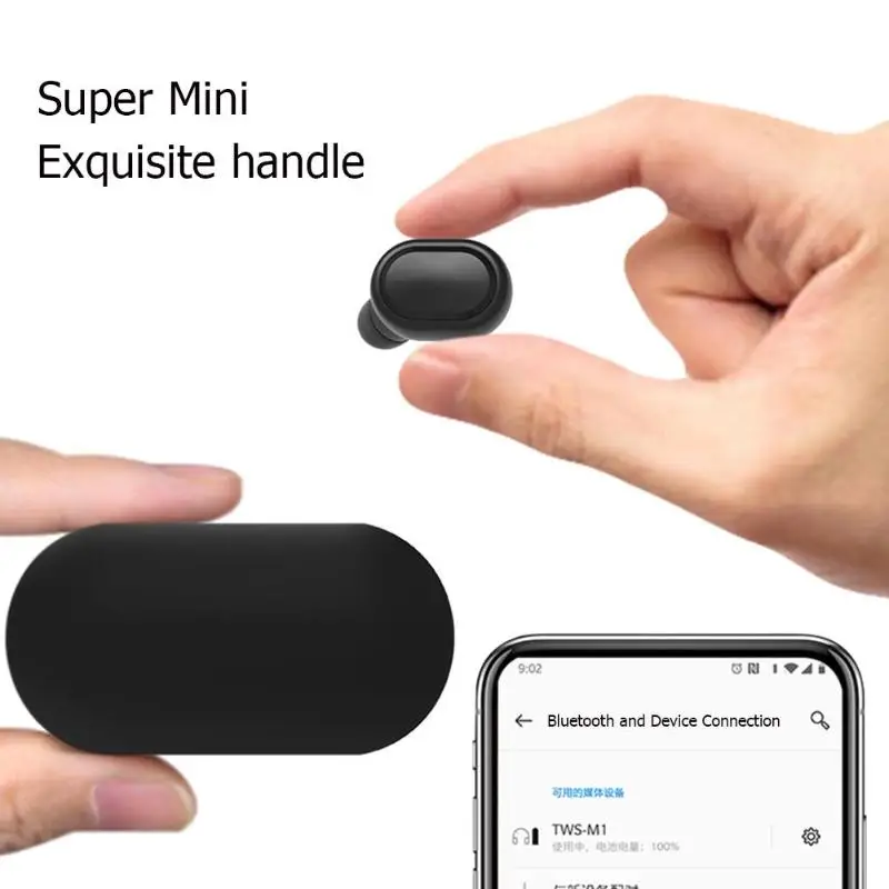 A6S Bluetooth стерео TWS Наушники Громкая связь вызов наушники-вкладыши с микрофоном компактный и портативный носить с собой удобно