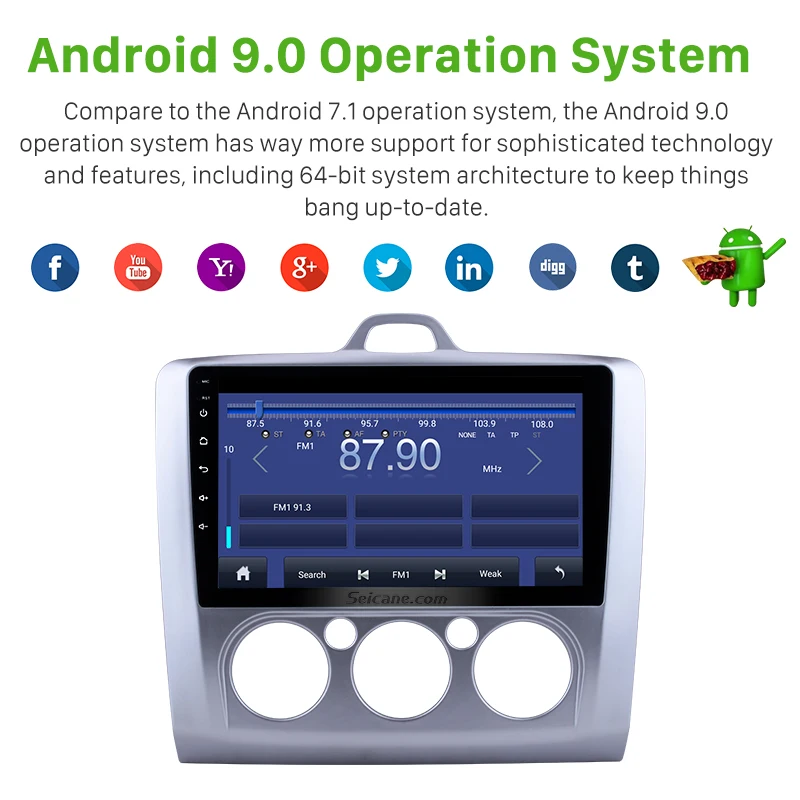 Автомагнитола Seicane 2DIN Android 10 для ford focus EXI MT 2 3 2004 2005 2006 2007 2008 2009 2010 2012 GPS