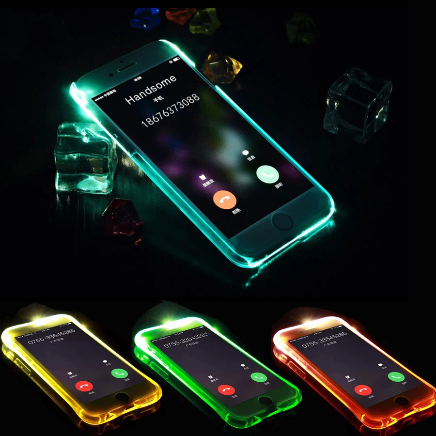 AntiKnock LED Flash Light Up Remind Incoming Call TPU Case For iPhone 5S SE 6S 7 8 Plus X XR XS MAX 11 Pro Cover Soft Phone |