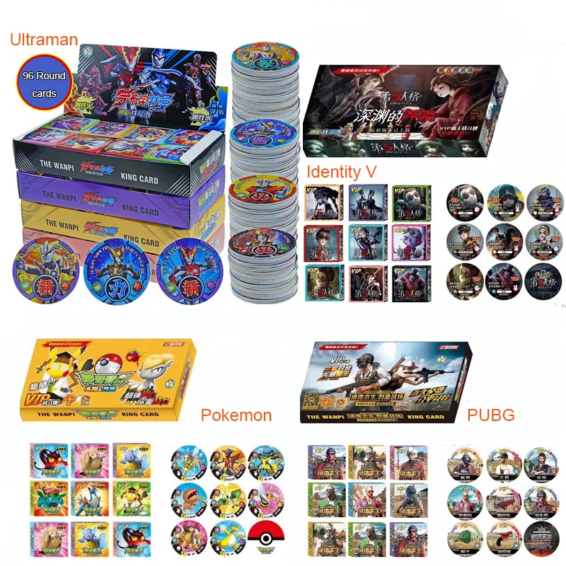 Takara Pokemon Altman Ultraman, круглые карты, удостоверения, ПВХ, блестящие карты, пластиковые флеш-карты для детей, игрушки, подарки
