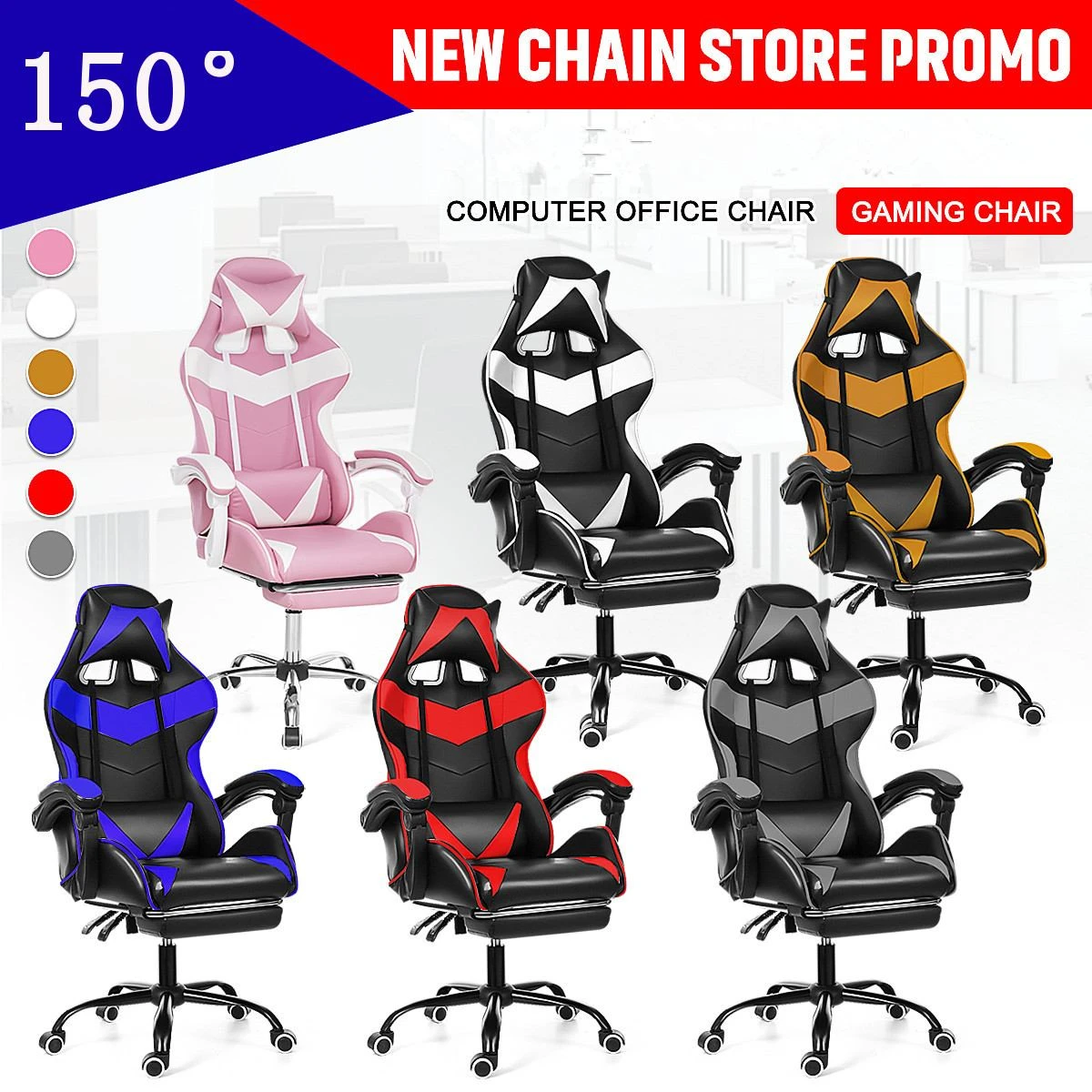 Gaming Chairs Office Chair 150 Degree Reclining Computer Chair Comfortable Executive Computer Seating Racer Recliner Pu Leather Office Chairs Aliexpress
