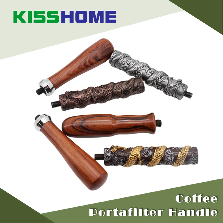 

M10&M12 Coffee Portafilter Handle Cafe Machine Solid Wooden Handle Creative Espresso Coffee Maker Tools Accessories For Barista