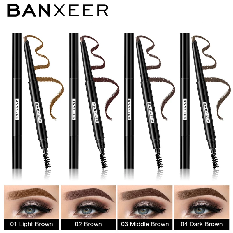 Newly Waterproof Eyebrow Pen Long Lasting Smudge-proof Dual Head Eyebrow Pencil Makeup Tool CTN88