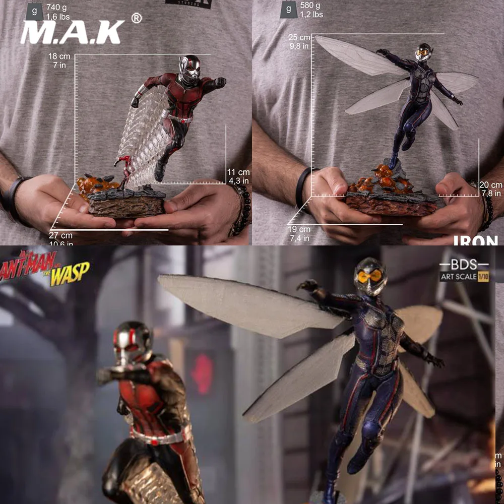 For Collection Iron Studios 1/10 Scale Female/Male Full Set Ant Man & Wasp Action Figure Static Statue Model for Fans Gifts