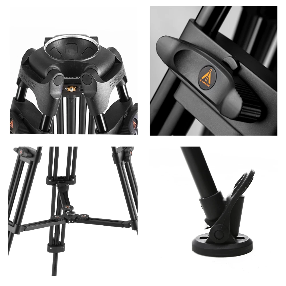 E-IMAGE Aluminum Camera Fluid Tripod Kit EI720A Professional
