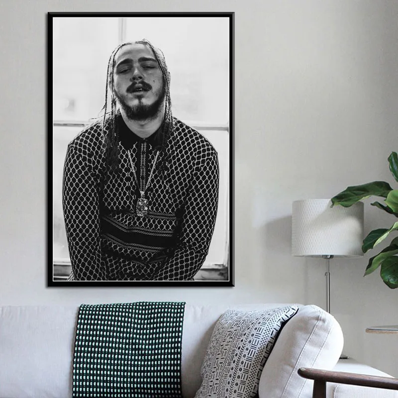 Post Malone хип-хоп рэп музыка звезда певец пользовательский художественный Рисунок Шелковый Холст плакат настенный домашний декор