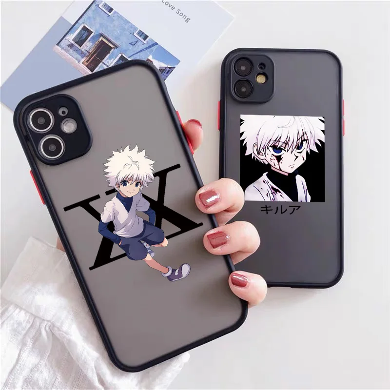 Чехол для телефона с аниме IPhone X XS MAX XR 12 mini 11 Pro Max 7 8 6s Plus SE2 Hunter Killua Zoldyck черный