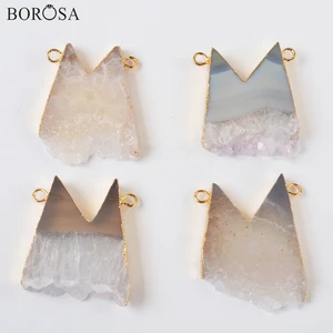 Image for BOROSA Cute M Shape Pendant Natural Agates Druzy C 