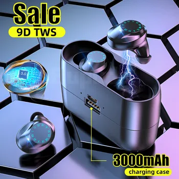 

Touch Control 9D TWS Bluetooth 5.0 Stereo Earbuds Wireless Headphones IPX7 Waterproof Sports Earphones Headsets with Microphone