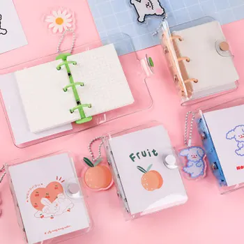 

2020 Mini PVC 3 Hole Loose-leaf Binder Transparent Notebook Schedule Book Planner With Double Pocket