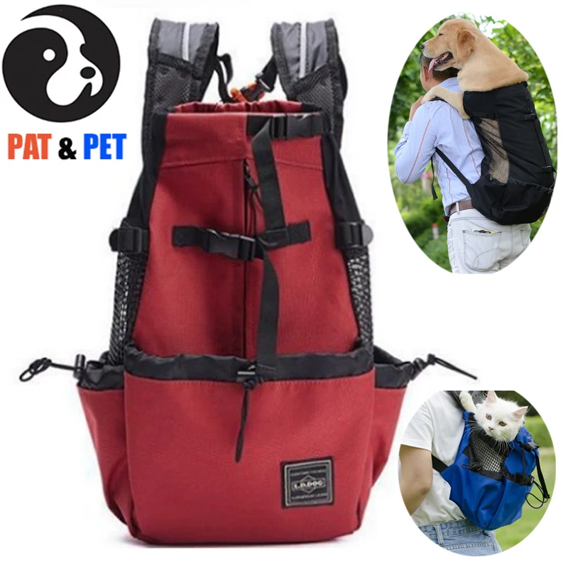 Спортивный мешок, рюкзак-переноска для собак для маленьких и средних домашних животных, передняя сторона Регулируемый пакет с сумкой для хранения, полностью вентилируемый