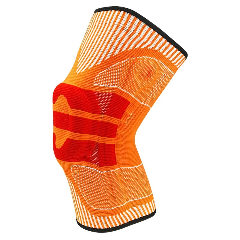 Orange 3D Колено Поддержка коленной чашечки наколенники протектор скобка силиконовые весенние наколенники Волейбол Баскетбол спортивные трикотажные компрессионные эластичные K - Цвет: Orange