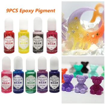 

9pcs/Set Practical Concentrated Colourant Model Epoxy Resin Jewelry Making Crafts Liquid UV Dye Paint Solid Color Pigment DIY