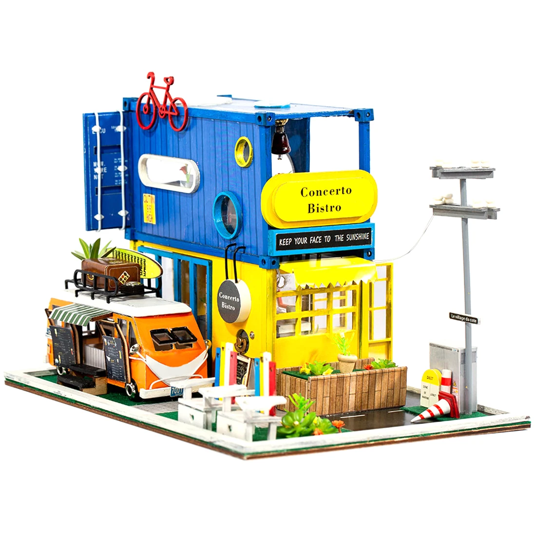 

Doll House DIY Creative Handmade Theme Wooden Cabin Assembly Building Model Toy Set With Light For Children Kids Birthday Gifts