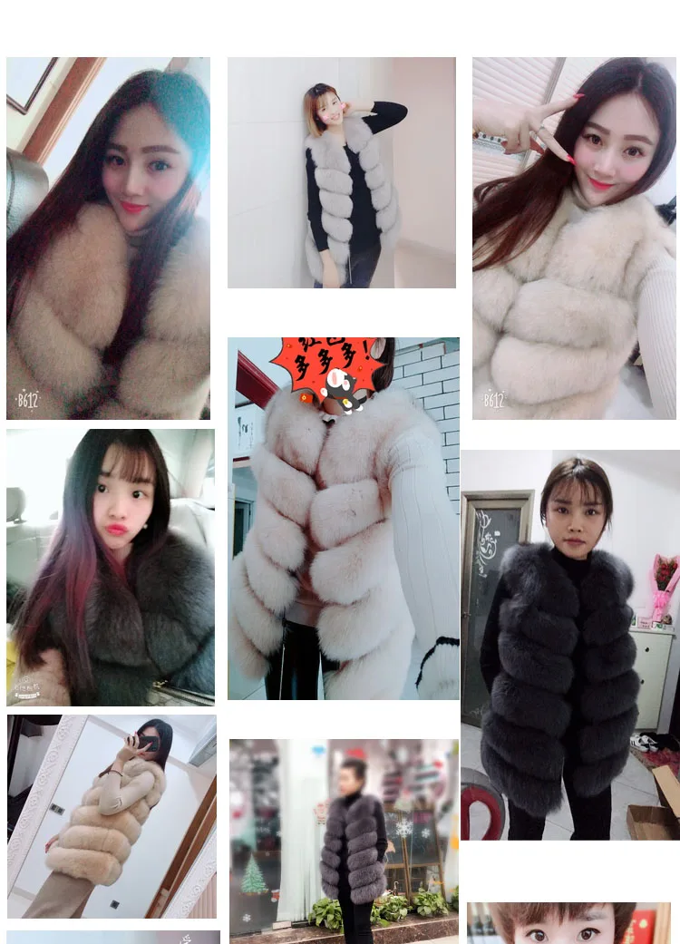Женское пальто из искусственного меха осень-зима, модное повседневное теплое тонкое длинное пальто без рукавов с карманами из искусственного лисьего меха, женская меховая куртка
