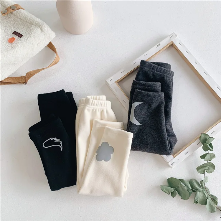 Winter Baby Girls Legging Plus Velvet Thickening Fleece Warm Leggings Pants for Boys Kids Winter Pants Trousers Children's Pants