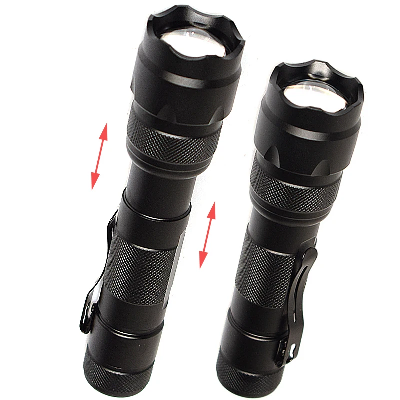 

Green light blue light red light adjustable focus flashlight strong light LED aluminum alloy outdoor telescopic flashlight