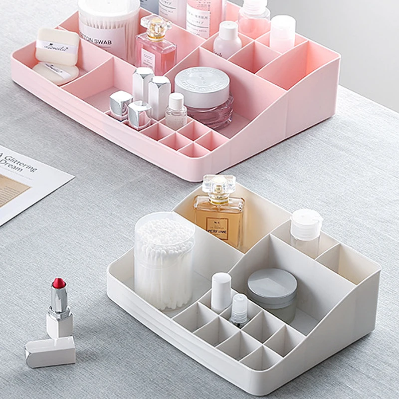 Cosmetic Storage Box Cosmetic Organizer Makeup Case Household Dividing Grid Creative Plastic Practi
