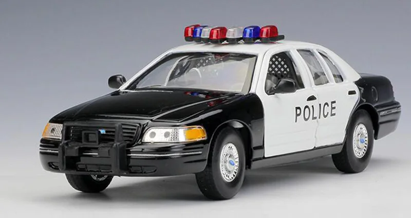 1/24 масштаб металлического сплава литья под давлением 1999 Ford Crown Victoria Нью-Йорк Такси автомобиль фургон модель игрушки для коллекции подарки детям подарки - Цвет: police car