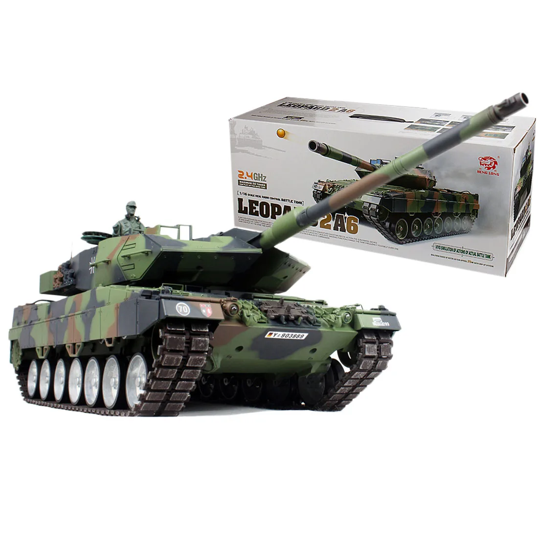 1:16 German Leopard Main Battle Tank 2.4G Remote Control Model Military Tank With Sound Smoke Shooting Effect